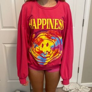 SHEIN, medium, pink sweatshirt.